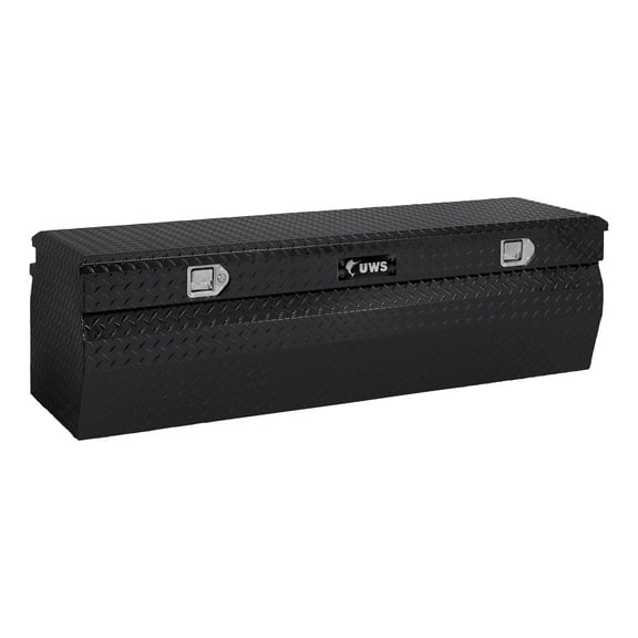 UWS EC20362 60-Inch Gloss Black Heavy-Wall Aluminum Wedge Truck Storage Box, RigidCore Lid