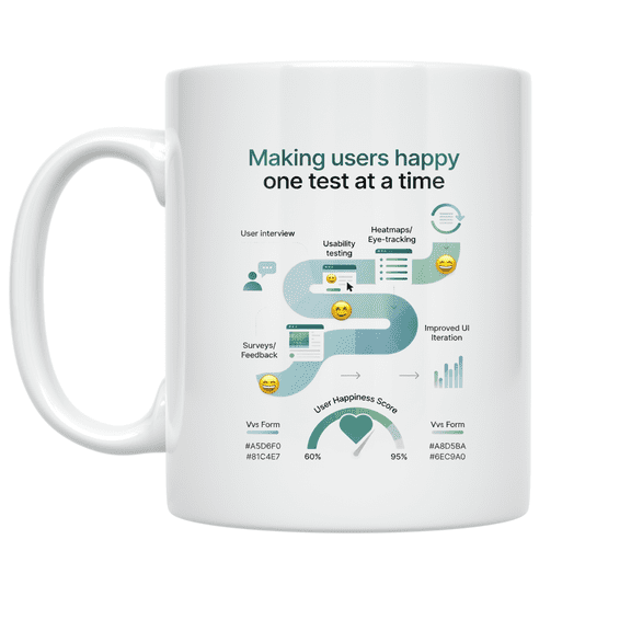 UX Researcher Happiness - UX Professional - 11 oz Ceramic Coffee Mug