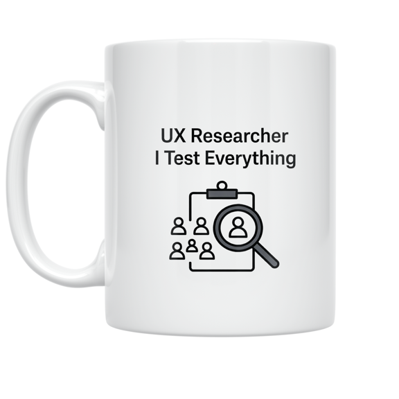 UX Researcher I Test Everything - UX Professional - 11 oz Ceramic Coffee Mug