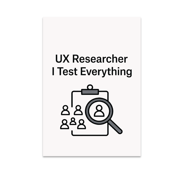 UX Researcher I Test Everything - UX Professional - 13x19 Poster Print