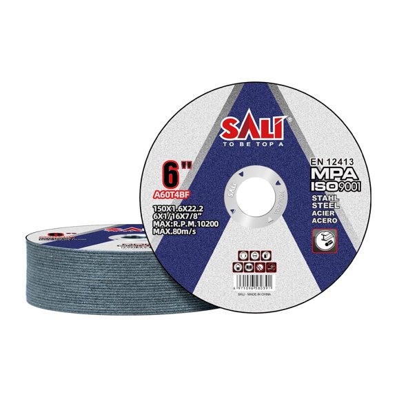 UXCPM-SALI 25 Pack 6" Cut Off Wheel, 1/16" x 7/8" Aluminum Oxide, Blue, For Angle Grinder, Max RPM 10200