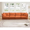 thumbnail image 1 of UXENAFANA Oversize Comfy Sofa Couch Sleeper - 156.6'' Chenille with Deep 24'' Seat and 2 Pillows, for Living Room Bedroom Office Apartment,DIY Combination, Orange, 1 of 5
