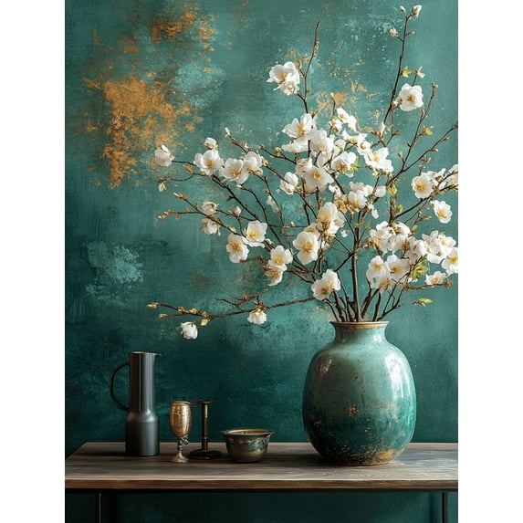 UXIEQU 12x16 Inch Green Gold Botanical Canvas Wall Art Boho Living Room Decor
