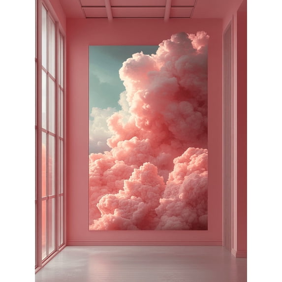 UXIEQU 12x16 Inch Lime Cream Cloud Canvas Wall Art Minimalist Pastel Decor