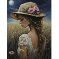 thumbnail image 1 of UXIEQU 12x16 Inch Moonlit Meadow Lady Canvas Wall Art Romantic Nature Decor, 1 of 8