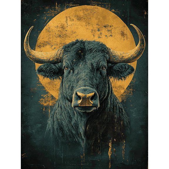 UXIEQU 12x16 Inch Taurus Zodiac Canvas Wall Art Boho Astrology Home Decor