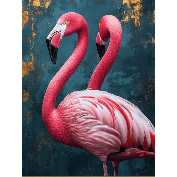 UXIEQU 2D Flat Black Flamingo Wall Art, Maximalist Large Aesthetic Print, 15.75x11.81 Inches Living Room Room Decor