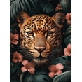 thumbnail image 1 of UXIEQU 2D Flat Leopard Tropical Bath Wall Art, Jungle Monstera Leaves Exotic Animal Print, 15.75x11.81 Inches Home Wall Decor, 1 of 8