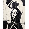 thumbnail image 1 of UXIEQU Abstract Black White Woman Canvas Art 15.75x11.81 Inches, 1 of 8