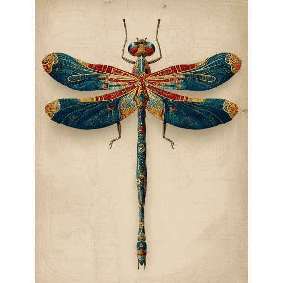 UXIEQU Abstract Dragonfly Canvas Wall Art 15.75x11.81 Inches