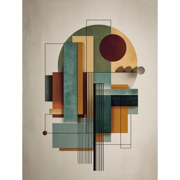 UXIEQU Abstract Geometric Shapes Canvas Wall Art Print 15.75x11.81 Inches
