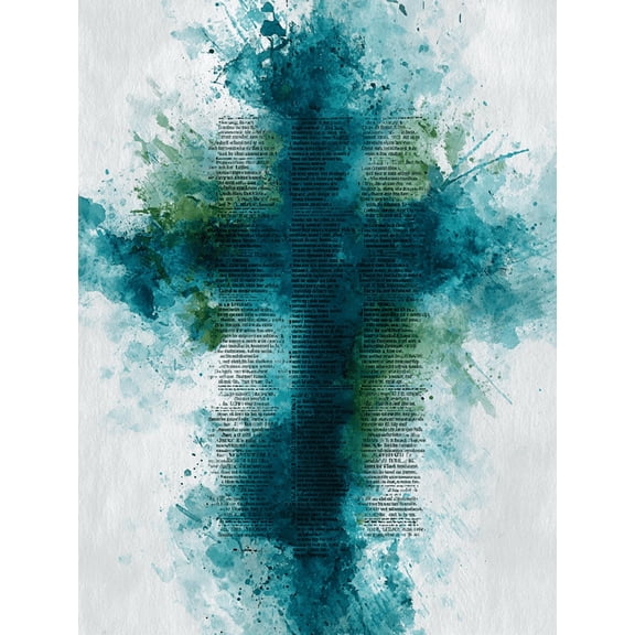 UXIEQU Abstract Ink Blot Watercolor Text Canvas Wall Art Print 15.75x11.81 Inches
