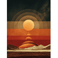 thumbnail image 1 of UXIEQU Abstract Retro Sunset Mountain Canvas Print 15.75x11.81 Inches, 1 of 8