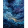 thumbnail image 1 of UXIEQU Abstract Starry Night Sky Ocean Canvas Wall Art Print 15.75x11.81 Inches, 1 of 8