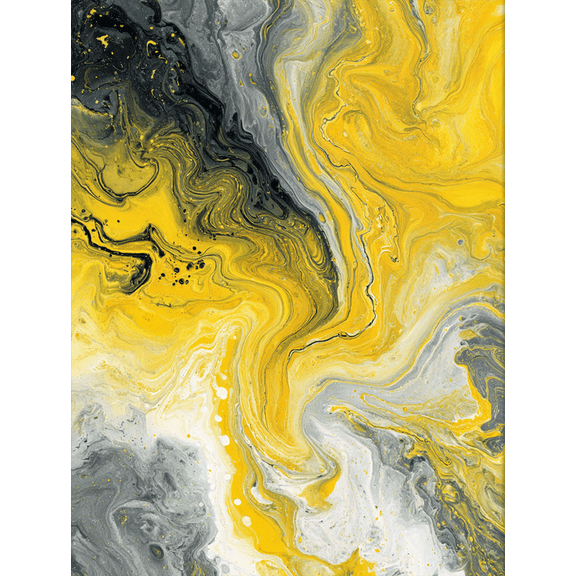 UXIEQU Abstract Yellow Swirl Marble Canvas Print 15.75x11.81 Inches