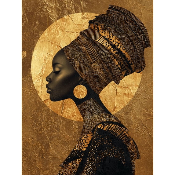 UXIEQU African Queen Portrait Canvas Wall Print 15.75x11.81 Inches