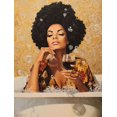thumbnail image 1 of UXIEQU Afro Woman With Wine In Bathtub Canvas Wall Art Print 15.75x11.81 Inches, 1 of 8