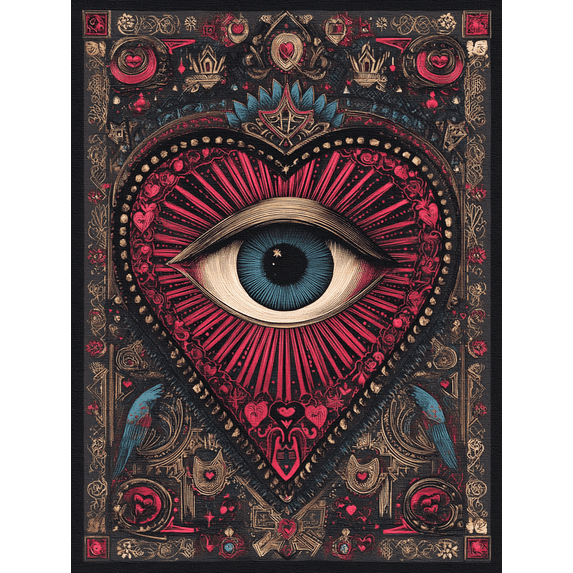UXIEQU All-Seeing Eye Heart Canvas Print 15.75x11.81 Inches