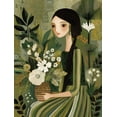 thumbnail image 1 of UXIEQU Botanical Portrait Woman Floral Canvas Print 15.75x11.81 Inches, 1 of 8