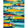 thumbnail image 1 of UXIEQU Colorful Sardine School Canvas Wall Art 15.75x11.81 Inches, 1 of 8