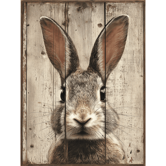 UXIEQU Cute Rabbit Portrait Canvas Wall Art 15.75x11.81 Inches