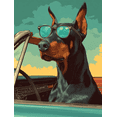 thumbnail image 1 of UXIEQU Doberman Sunglasses Car Ride Canvas Wall Art 15.75x11.81 Inches, 1 of 8