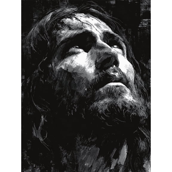 UXIEQU Dramatic Portrait Canvas Wall Art 15.75x11.81 Inches