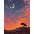 thumbnail image 1 of UXIEQU Dreamy Sunset Starry Sky Canvas Wall Art Print 15.75x11.81 Inches, 1 of 8
