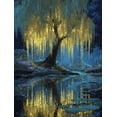 thumbnail image 1 of UXIEQU Enchanted Willow Tree With Golden Lights Canvas Wall Art Print 15.75x11.81 Inches, 1 of 8