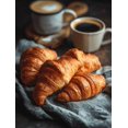 thumbnail image 1 of UXIEQU Fresh Croissants Coffee Canvas Wall Art Print 15.75x11.81 Inches, 1 of 8