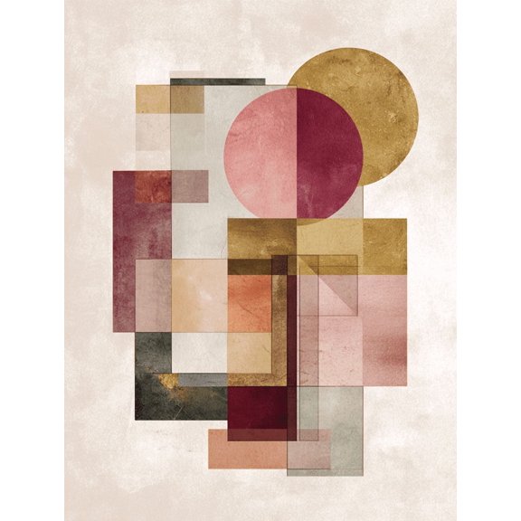 UXIEQU Geometric Abstract Modern Canvas Wall Art Print 15.75x11.81 Inches