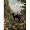thumbnail image 1 of UXIEQU Horse And Castle Landscape Canvas Wall Art Print 15.75x11.81 Inches, 1 of 8