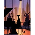 thumbnail image 1 of UXIEQU Jazz Cat Silhouette Piano Music Canvas Wall Art Print 15.75x11.81 Inches, 1 of 8