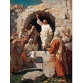 thumbnail image 1 of UXIEQU Jesus Resurrection Religious Canvas Wall Art Print 15.75x11.81 Inches, 1 of 8