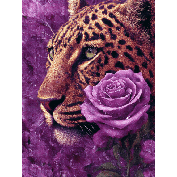 UXIEQU Leopard Rose Canvas Wall Art Print 15.75x11.81 Inches