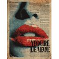 thumbnail image 1 of UXIEQU Lips Text Collage Canvas Wall Decor 15.75x11.81 Inches, 1 of 8