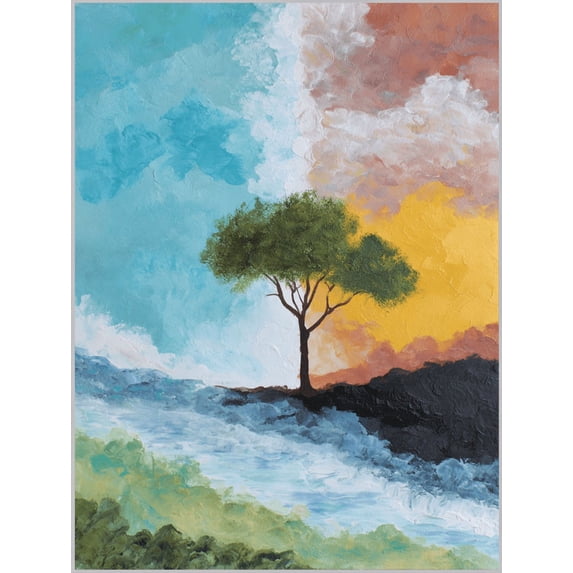UXIEQU Lone Tree Landscape Canvas Wall Art 15.75x11.81 Inches