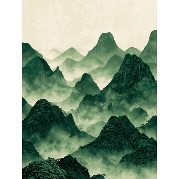 UXIEQU Misty Mountain Landscape Canvas Wall Art Print 15.75x11.81 Inches