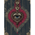 thumbnail image 1 of UXIEQU Mystical Eye Heart Canvas Wall Art 15.75x11.81 Inches, 1 of 8