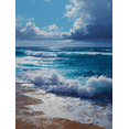 thumbnail image 1 of UXIEQU Ocean Wave Canvas Wall Art Print 15.75x11.81 Inches, 1 of 8