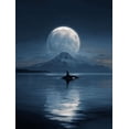 thumbnail image 1 of UXIEQU Orca Whale Ocean Moon Mountains Canvas Wall Art 15.75x11.81 INCHES, 1 of 8
