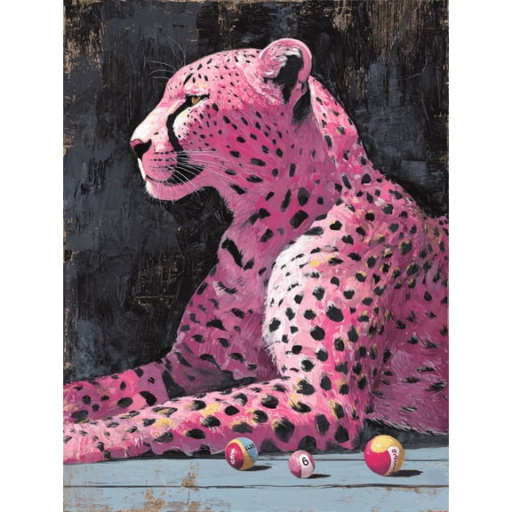 UXIEQU Pink Leopard Canvas Wall Art Print 15.75x11.81 Inches
