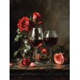 thumbnail image 1 of UXIEQU Red Roses Wine Canvas Wall Print 15.75x11.81 Inches, 1 of 8