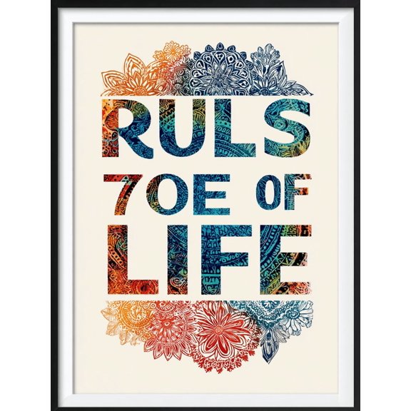 UXIEQU Rules Of Life Quote Art Canvas Wall Art 15.75x11.81 INCHES