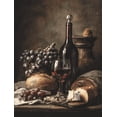 thumbnail image 1 of UXIEQU Still Life Wine Grapes Bread Cheese Canvas Wall Art Print 15.75x11.81 Inches, 1 of 8