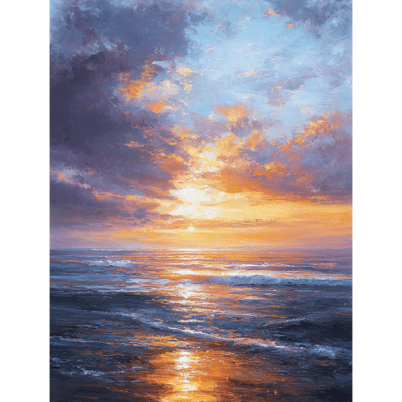 UXIEQU Sunset Seascape Canvas Wall Art 15.75x11.81 Inches