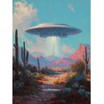 thumbnail image 1 of UXIEQU UFO Desert Landscape Canvas Wall Art 15.75x11.81 Inches, 1 of 8