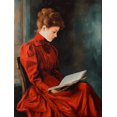 thumbnail image 1 of UXIEQU Victorian Lady Reading Canvas Wall Art Print 15.75x11.81 Inches, 1 of 8