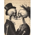 thumbnail image 1 of UXIEQU Victorian Skeleton Couple Kissing Canvas Wall Art Print 15.75x11.81 Inches, 1 of 8