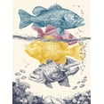 thumbnail image 1 of UXIEQU Whimsical Fish Art Print Canvas Wall Art 15.75x11.81 INCHES, 1 of 8